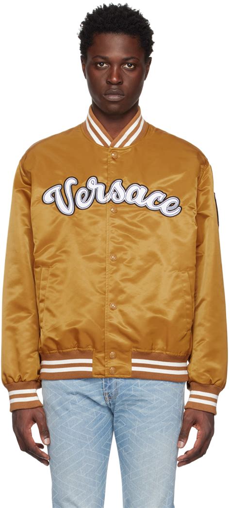 denim jacket versace 1990s|Versace varsity bomber jacket.